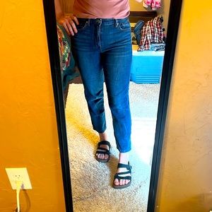 Ella Moss ankle/cropped high waist straight jeans